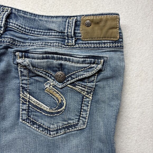 Silver Jeans Women's Suki Surplus Sz W16/L30 Boot Cut Blue Denim Flap Pocket - Picture 5 of 5